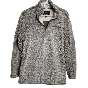 Grizzly Sherpa Adult Medium 1/4 Quarter Zip Fuzzy Warm Long Sleeve Sweater Shirt